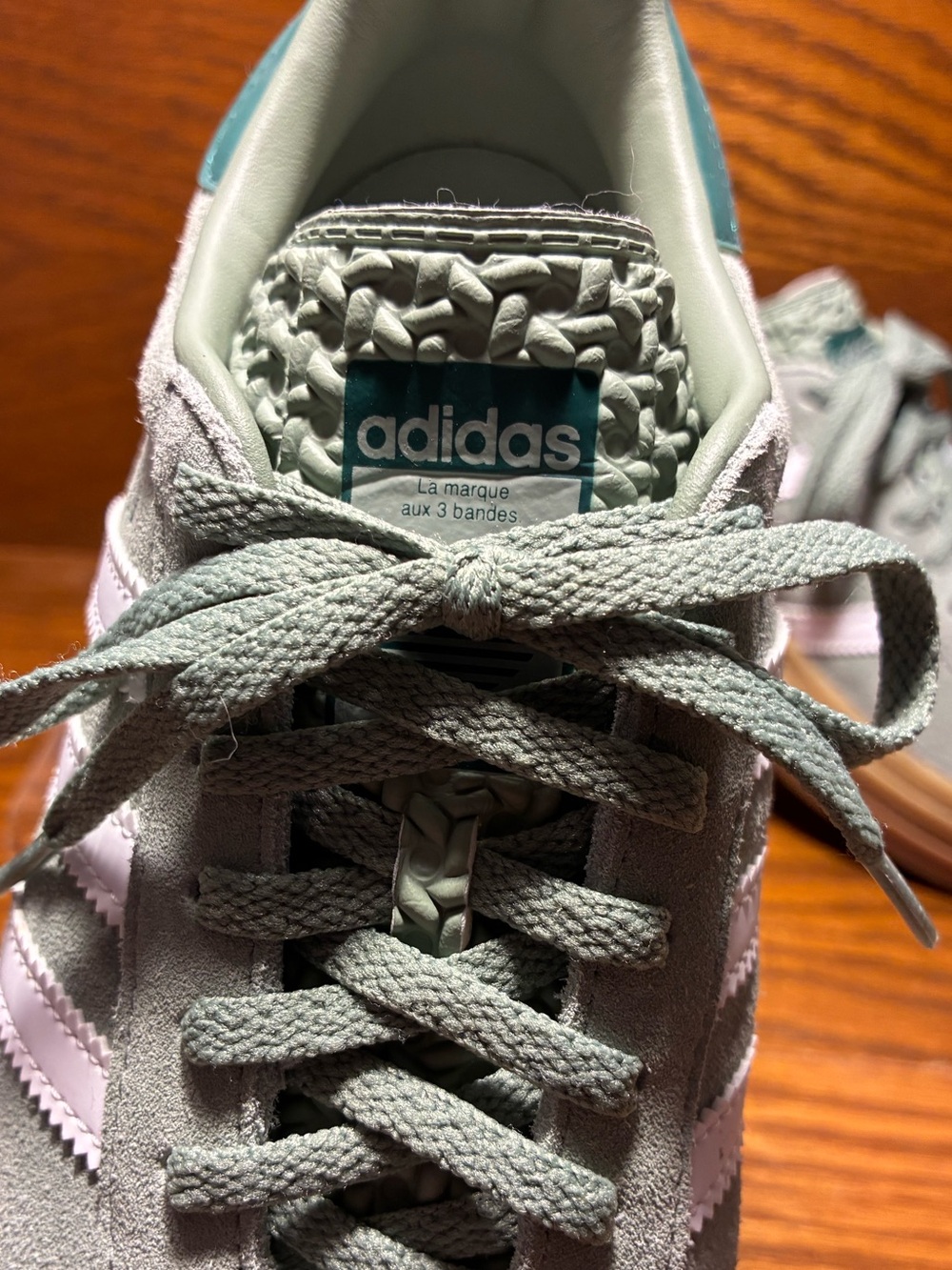 Adidas Gazelle Bold Suede Platform Gum Sole Sneakers Sage Green Women’s 6.5 - Picture 12 of 16